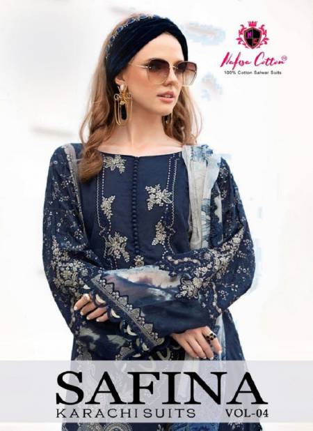 Safina Karachi Suits Vol 04 By Nafisha Karachi Cotton Dress Material Wholesale Price In Surat
 Catalog